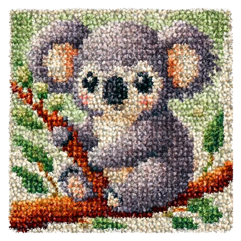 Kit de ganchillo para alfombra y cojín con dibujo infantil - imagen 2