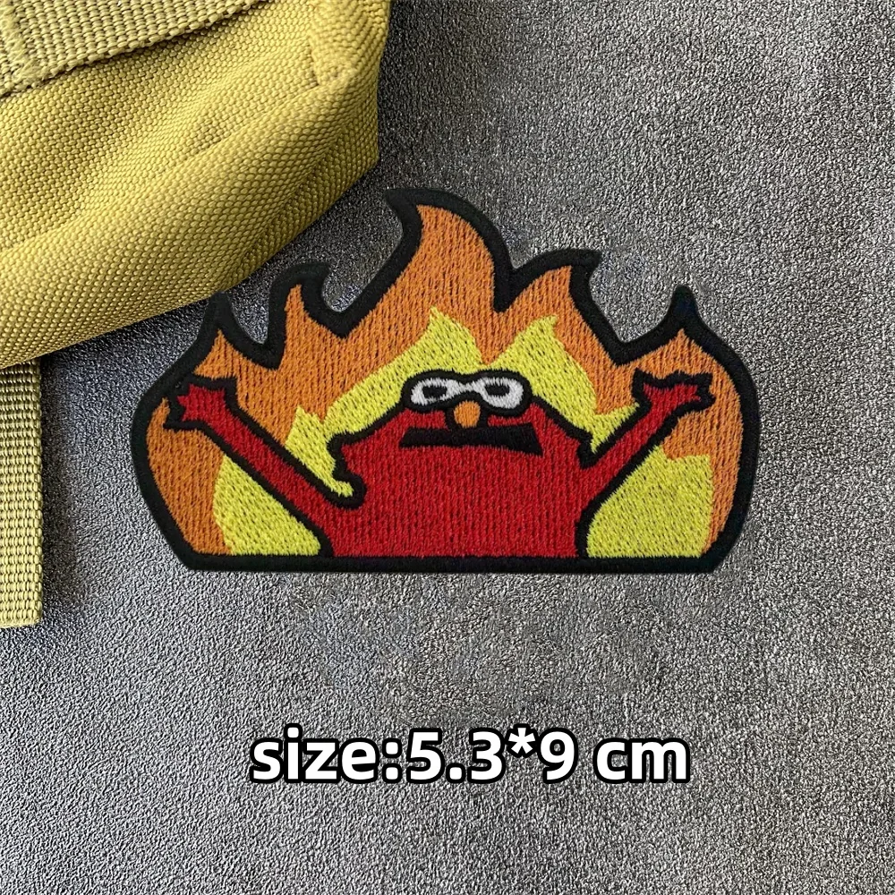 Parche Velcro bordado Elmo - insignia de moral meme para mochila - imagen 3