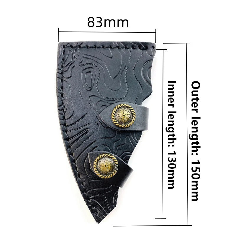 Funda protectora hacha de cuero vacuno bicolor para cuchilla - imagen 3