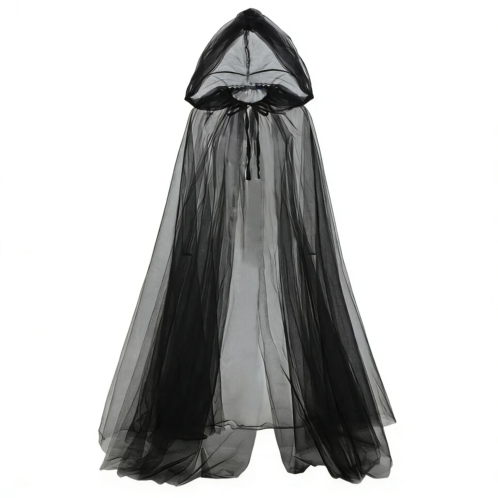 Disfraz de bruja con capa negra de Halloween para vestir - imagen 3