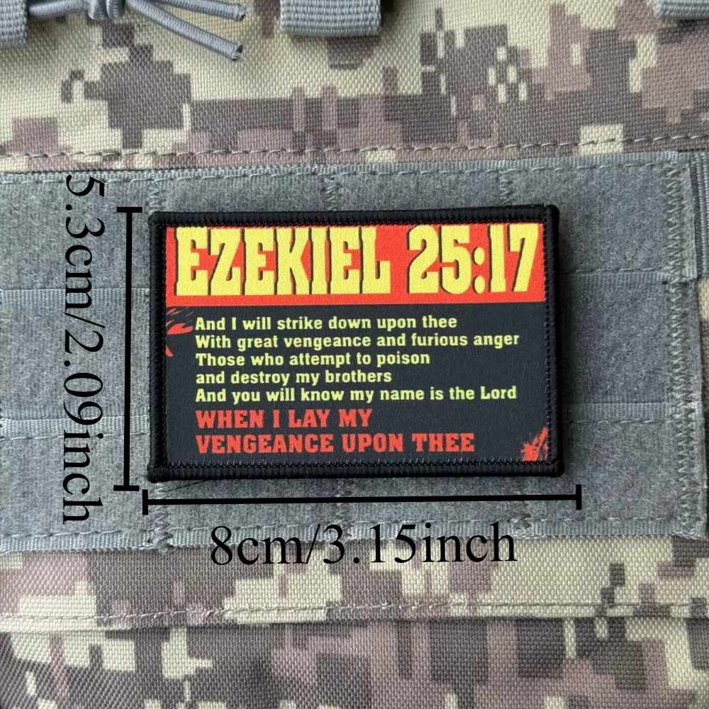 Parche táctico gancho y bucle Biblia Ezequiel insignia moral velcro