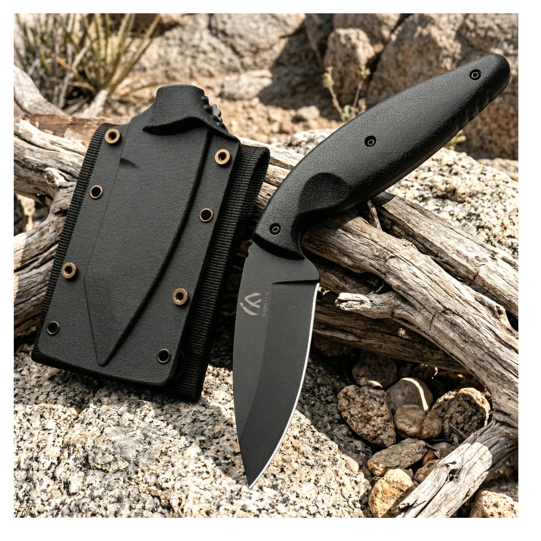 Cuchillo fijo mango G10 con funda para exteriores de supervivencia