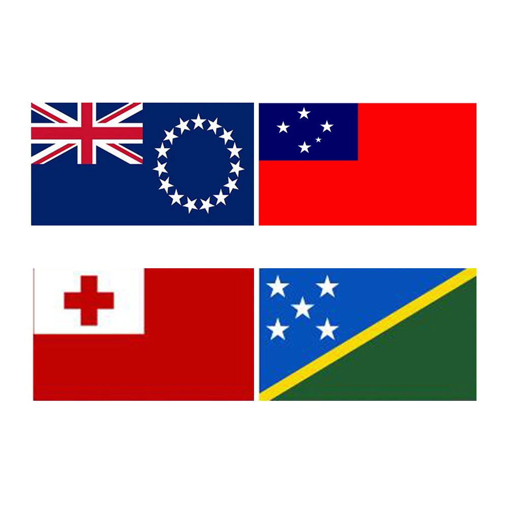 Bandera emblema Oceanía: Cook, Samoa, Tonga y Salomón, estampada - imagen 5