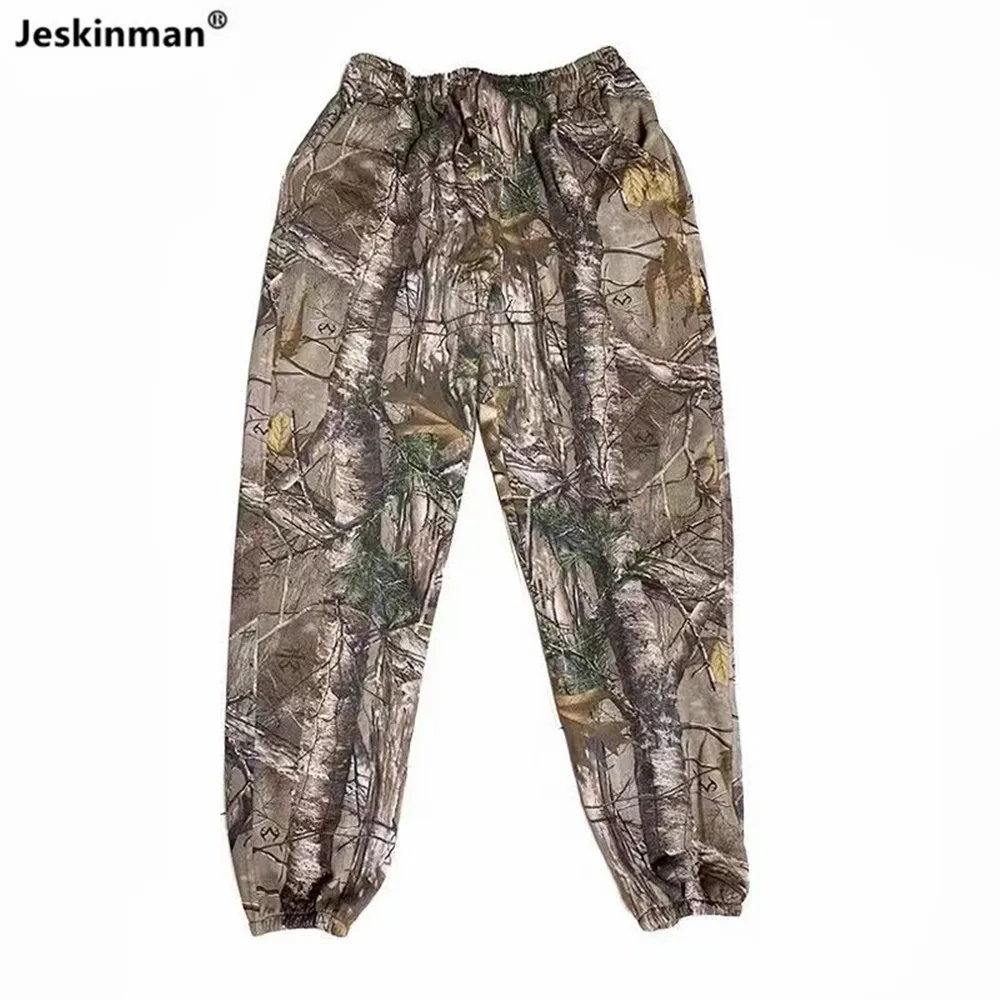 Pantalones térmicos para otoño-invierno camuflaje y cintura elástica