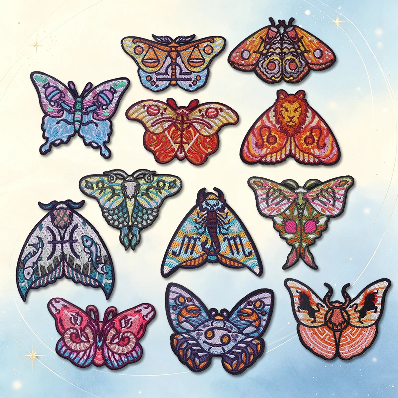 Parches termoadhesivos bordados mariposa de las constelaciones - imagen 3