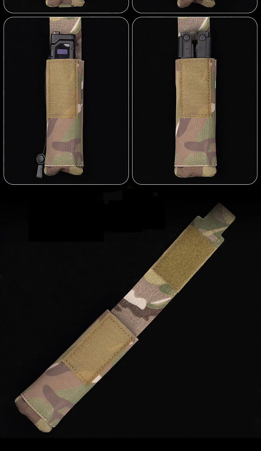 Bolsa táctica MOLLE para linterna y herramientas – Portaplacas - imagen 2