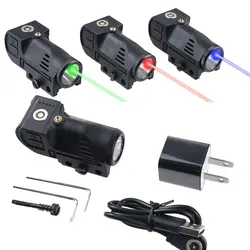 Linterna táctica recargable con láser y soporte Picatinny 20 mm