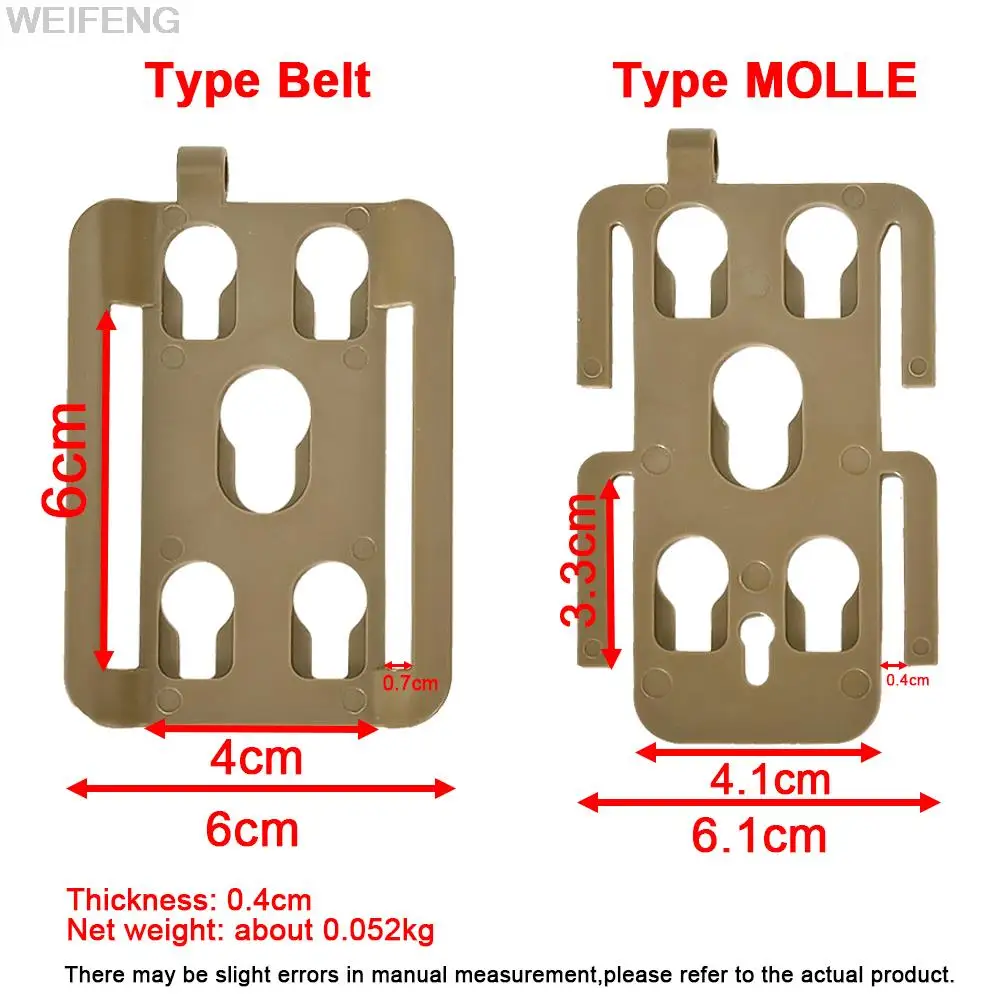 Placa adaptadora táctica Molle para montaje