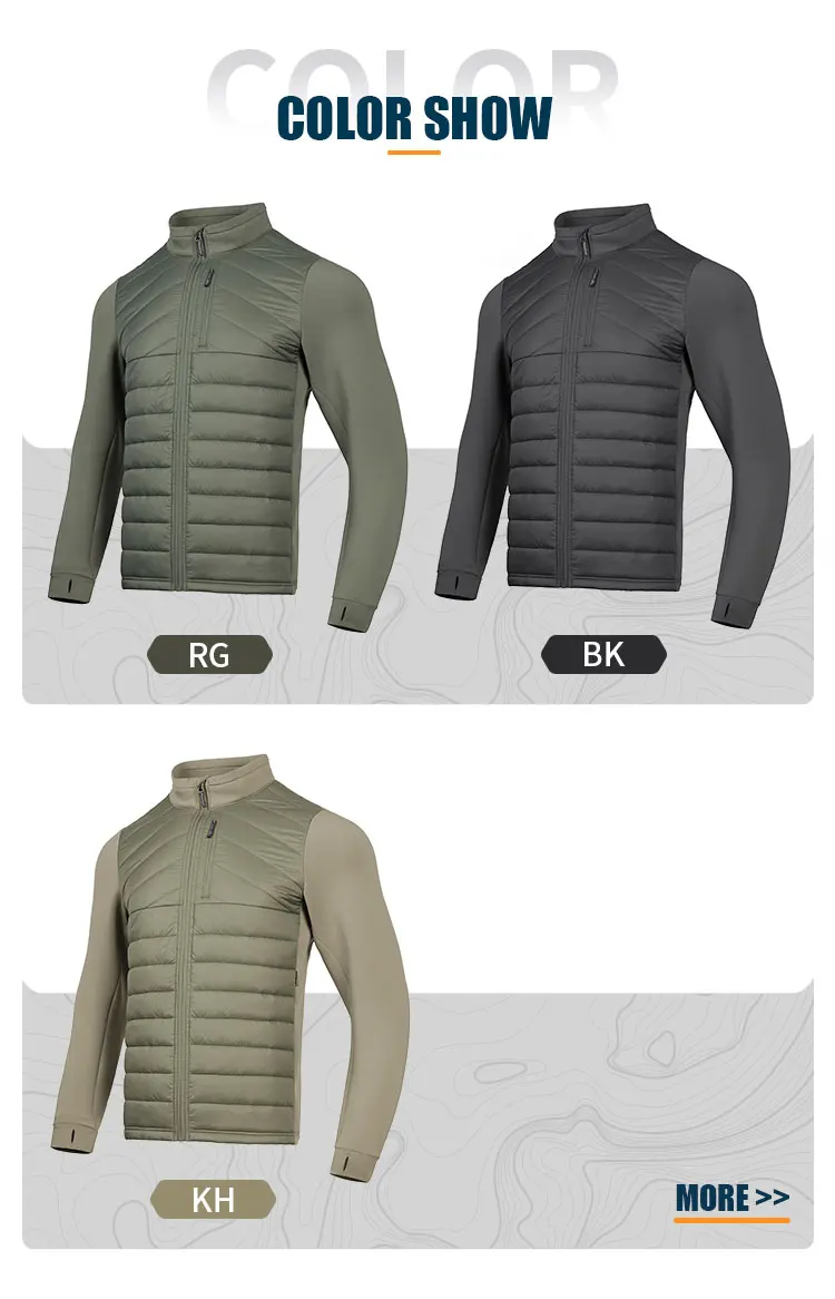 Vista de la chaqueta y tejidos elásticos