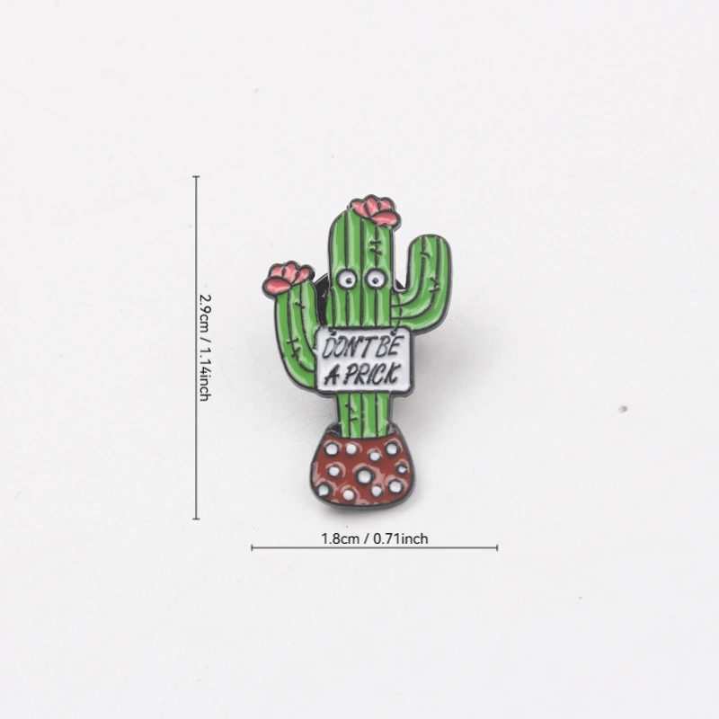 Pin esmaltado cactus vintage – Broche divertido para amantes plantas - imagen 5