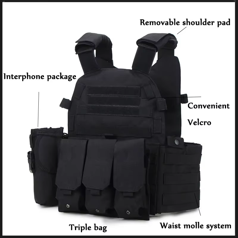 Chaleco táctico antibalas MOLLE portaplacas para Airsoft y paintball - imagen 3