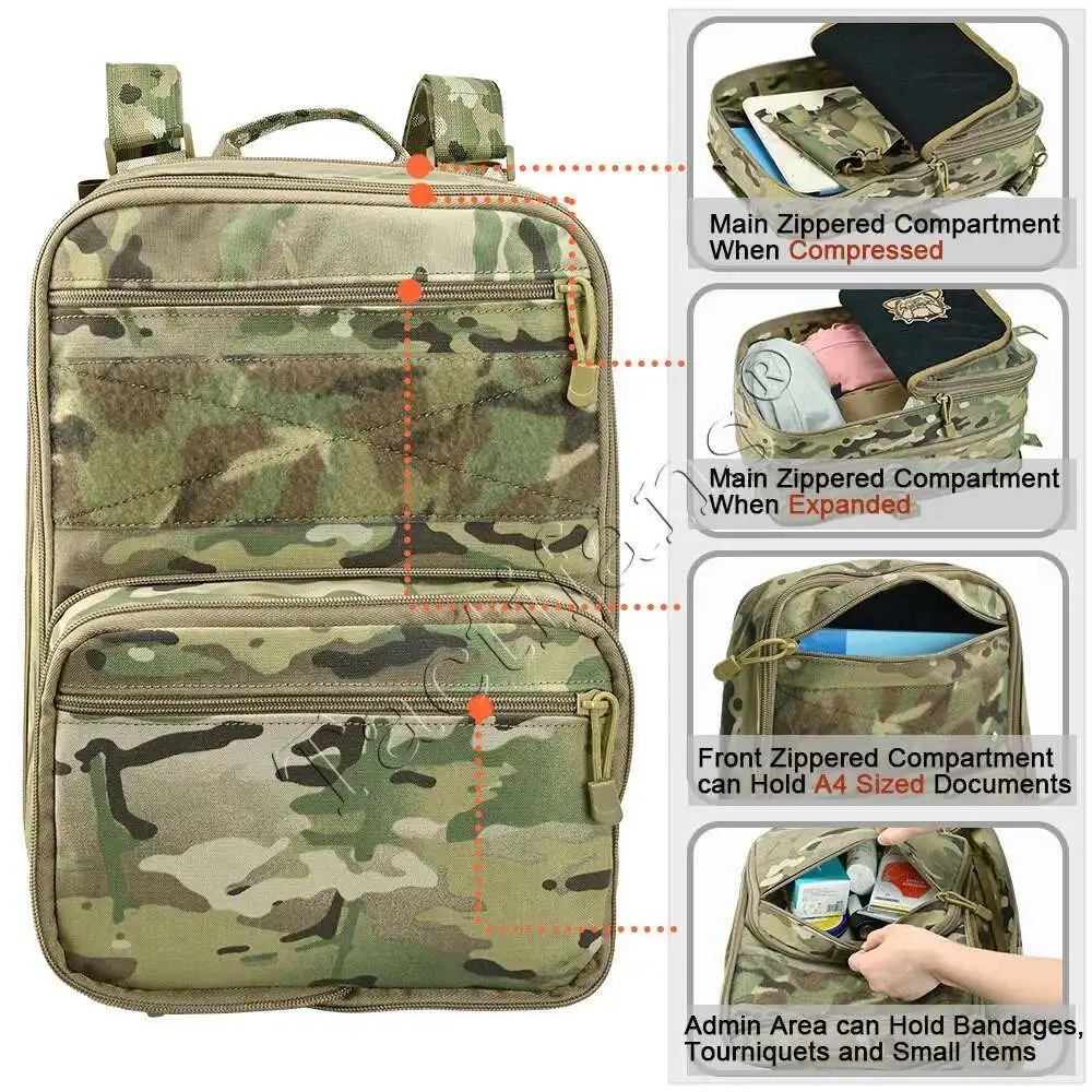 Mochila táctica Flatpack D3 expandible MOLLE con hidratación - imagen 5