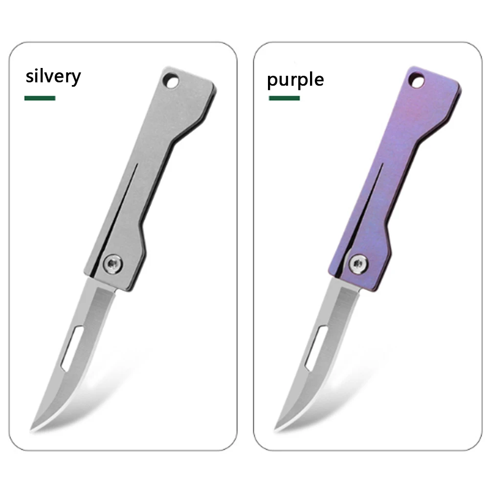 Cuchillo EDC plegable de titanio TC4, llavero mini de bolsillo - imagen 3