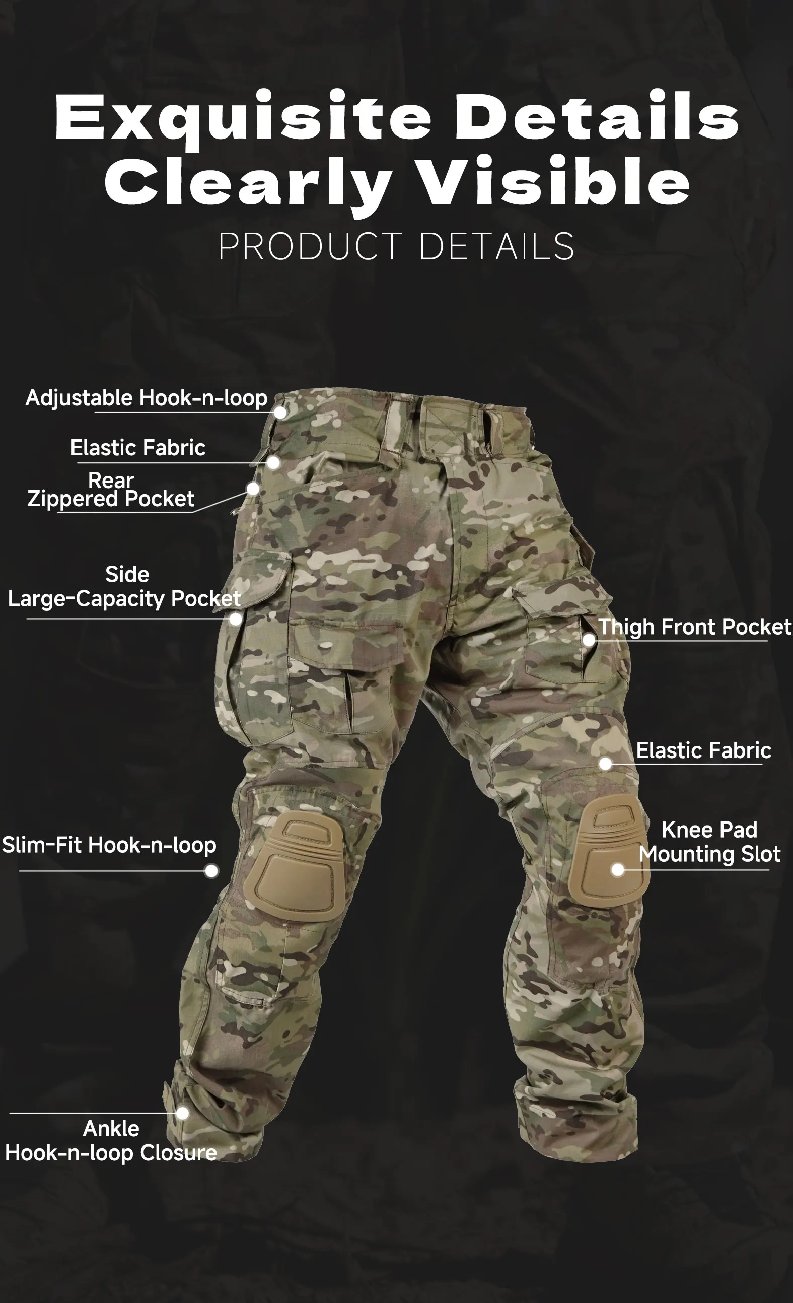Pantalón táctico ideal para exteriores y entrenamiento