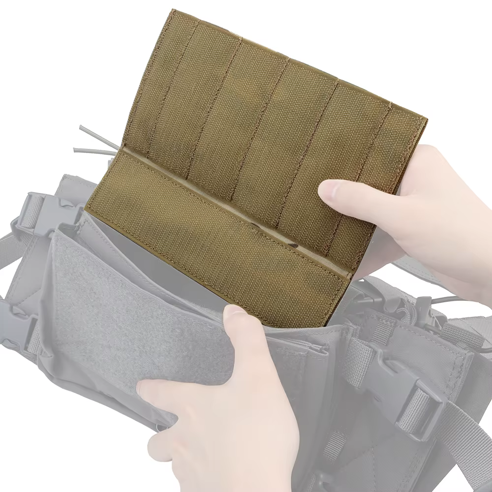 MK4 Micro Fight Panel Frontal Táctico MOLLE Full Flap con parches - imagen 4