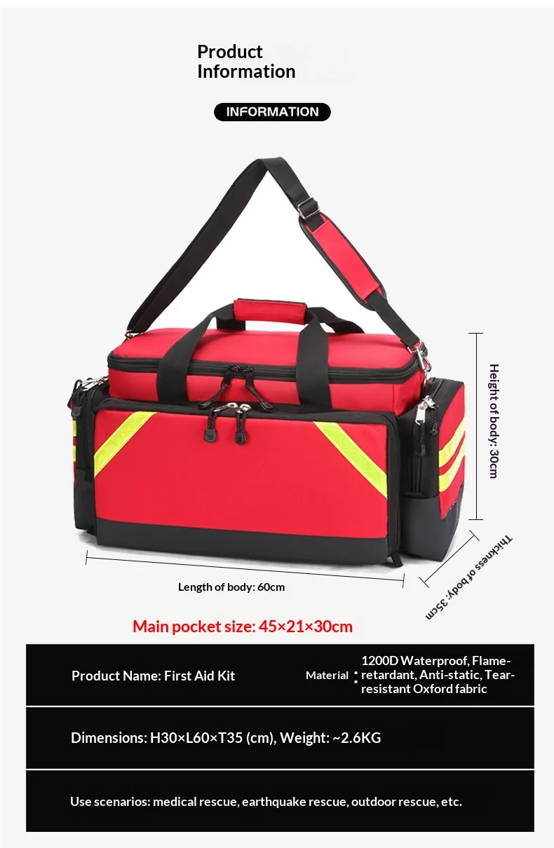 Botiquín exterior impermeable con diseño tipo bolsa