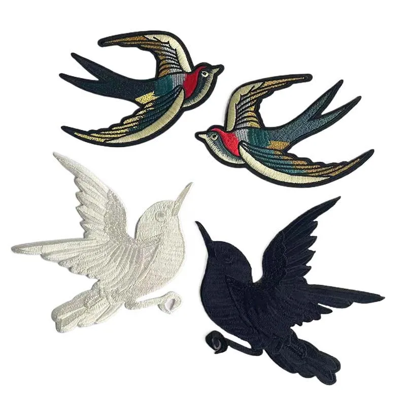 Parche retro bordado de hierro golondrina - imagen 2