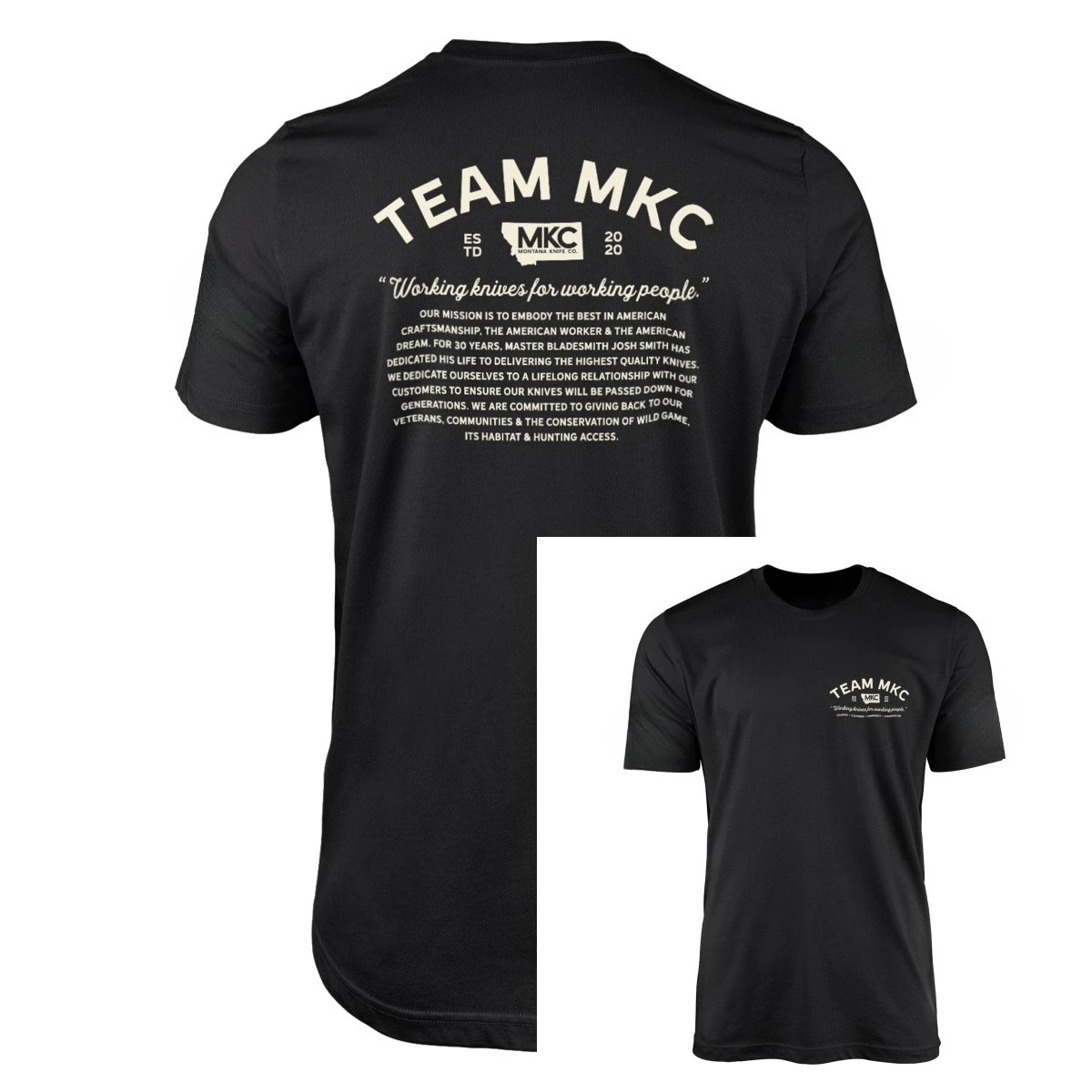 Camiseta táctica TEAM MKC negra unisex alta gama para outdoor