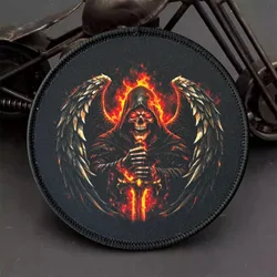 Parche bordado Grim Reaper Ángel Oscuro con espada flameante