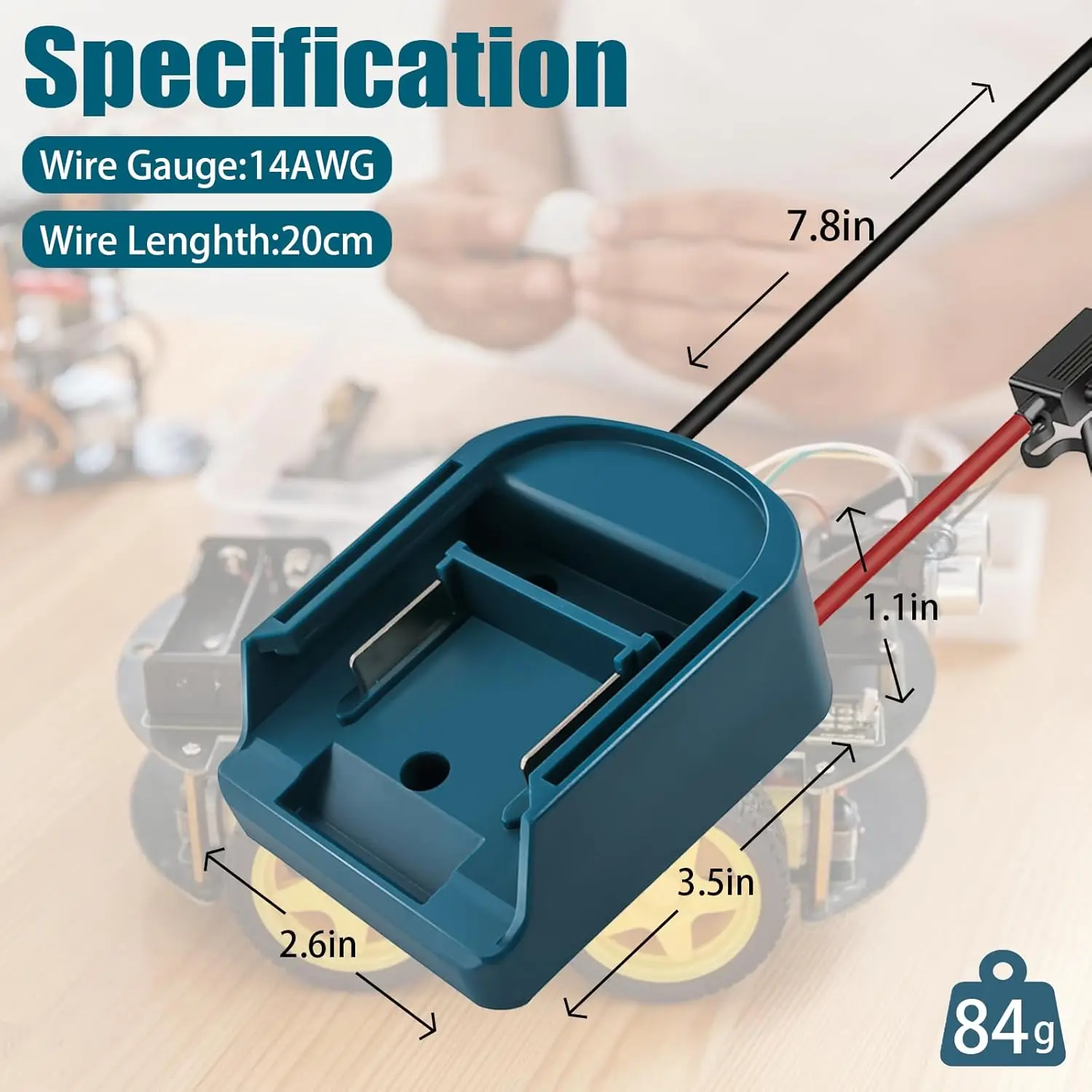 Adaptador batería Makita con interruptor de encendido/apagado - imagen 5