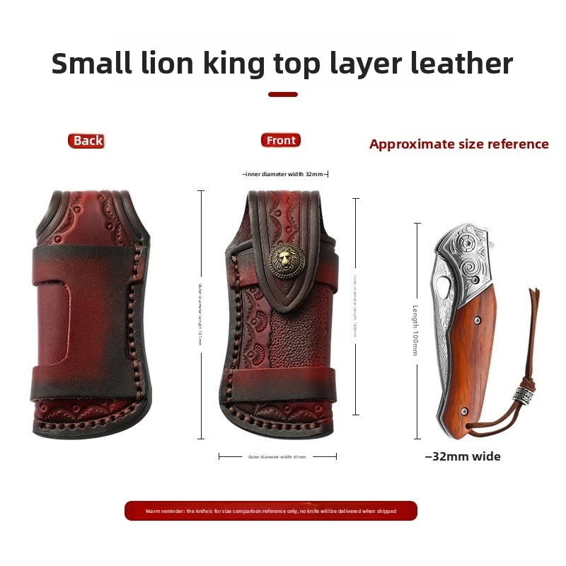 Funda táctica para cuchillo en piel de vaca tallada exterior - imagen 4