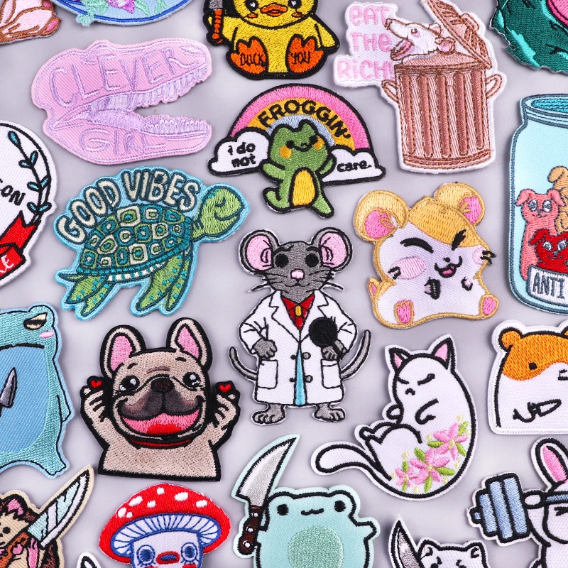 Parche bordado termoadhesivo gato rana – Para ropa mochilas sombrero DIY - imagen 3