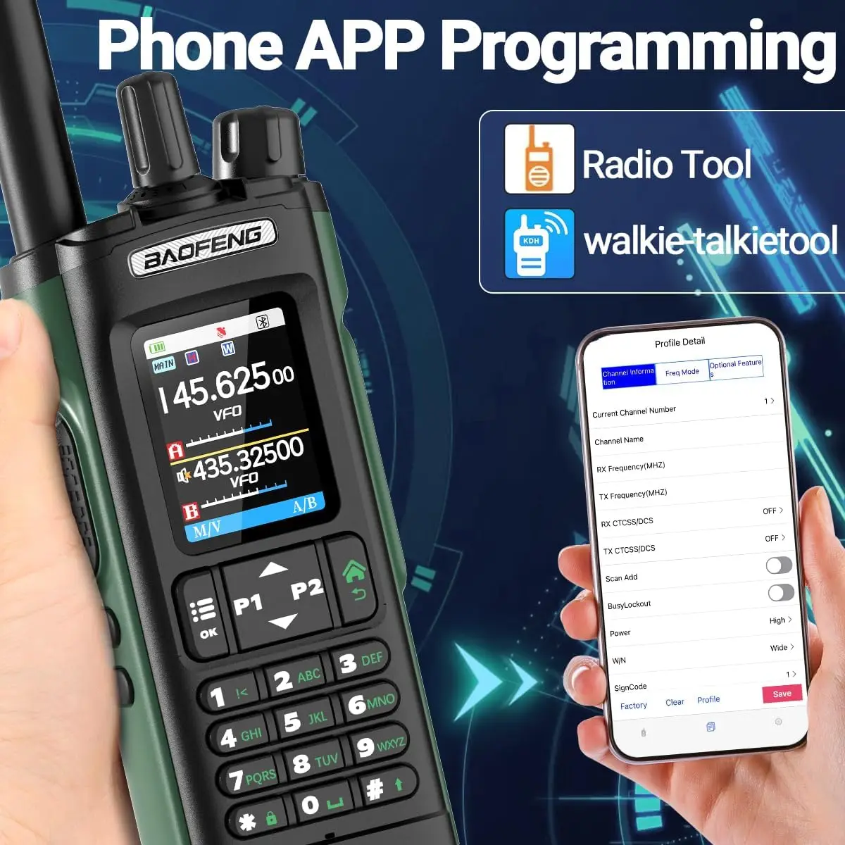 BAOFENG UV-32 walkie talkie con GPS, radioafición y Bluetooth - imagen 4