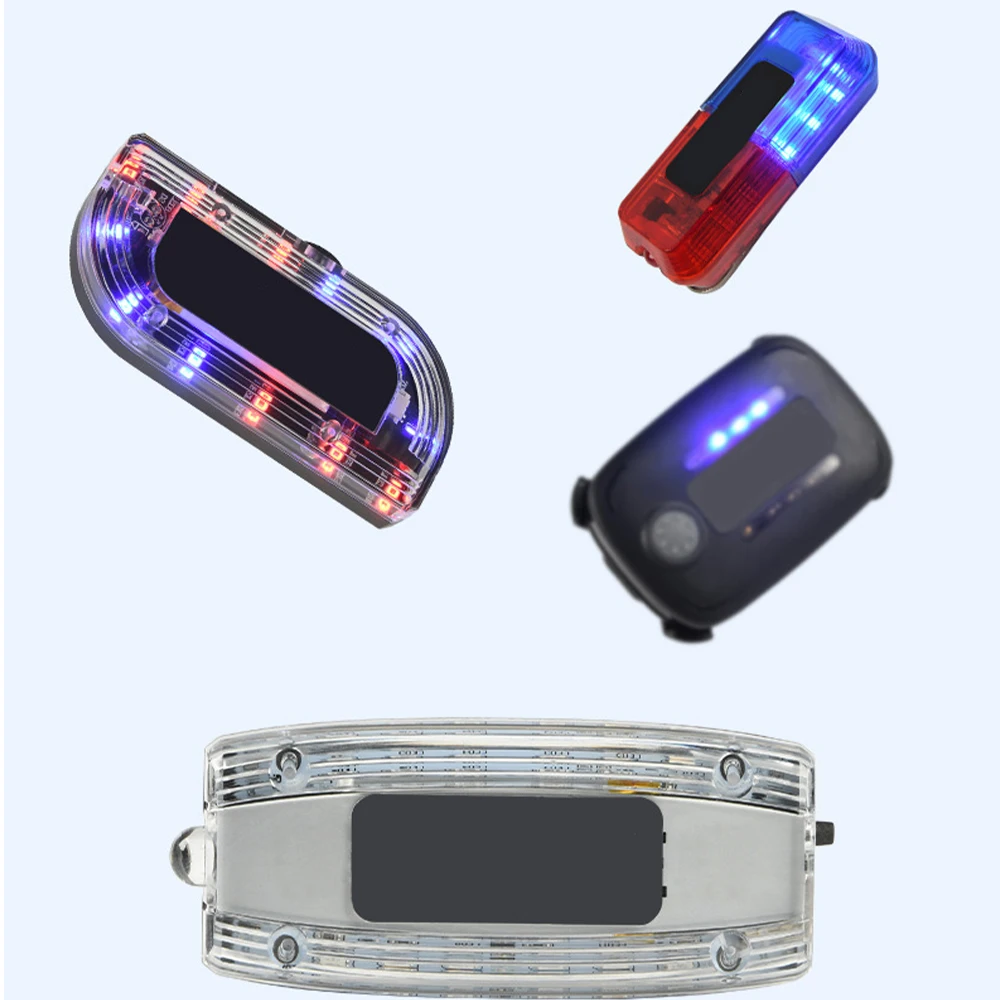 Luz de seguridad LED recargable con clip intermitente rojo/azul - imagen 2