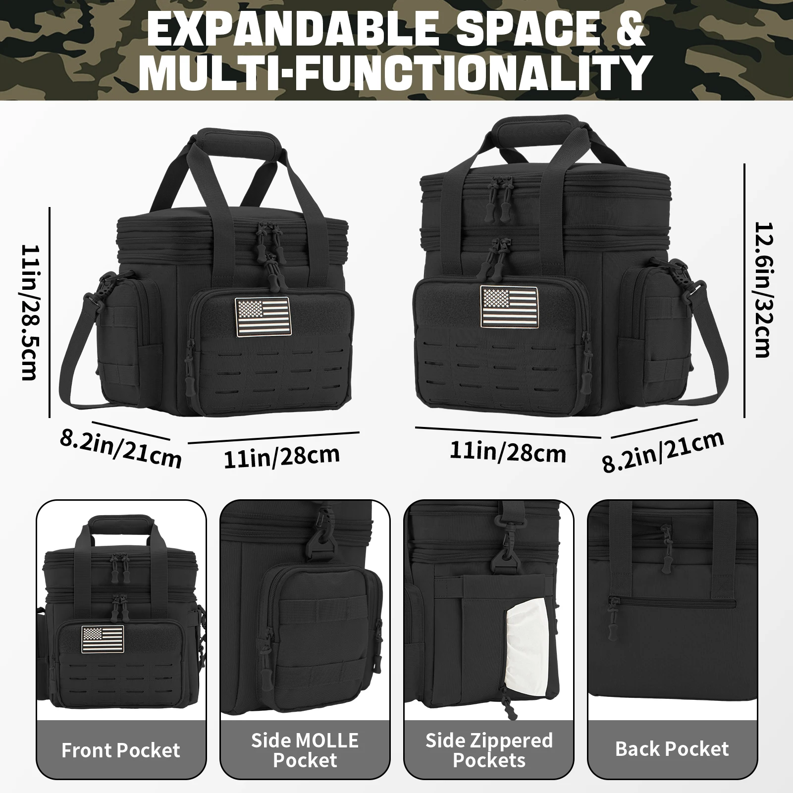 Fiambrera táctica isotérmica impermeable resistente para trabajo y camping