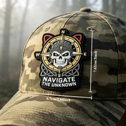 Parche 3D PVC brújula y calavera – Insignia tá
