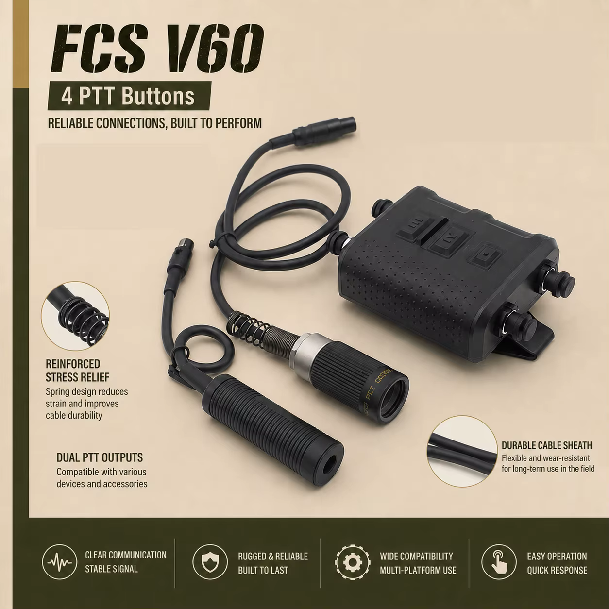 AMP Comtac3 PTT táctico V60 – Adaptador - imagen 4