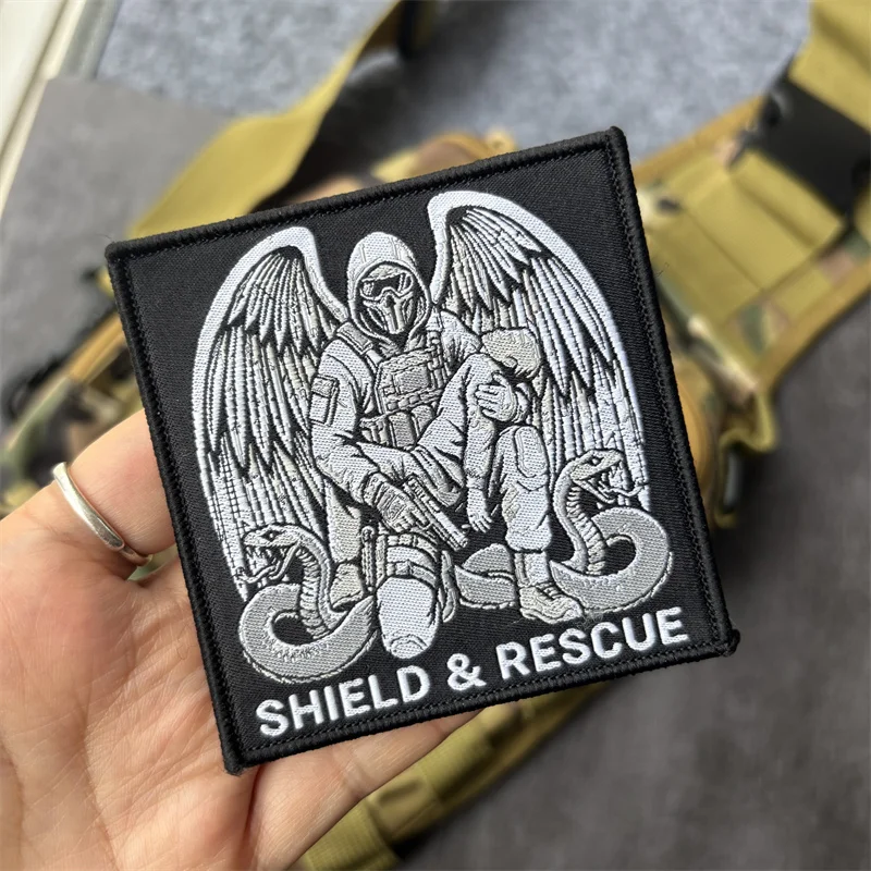 SHIELD RESCUE parche bordado táctico de rescate con gancho y bucle - imagen 5