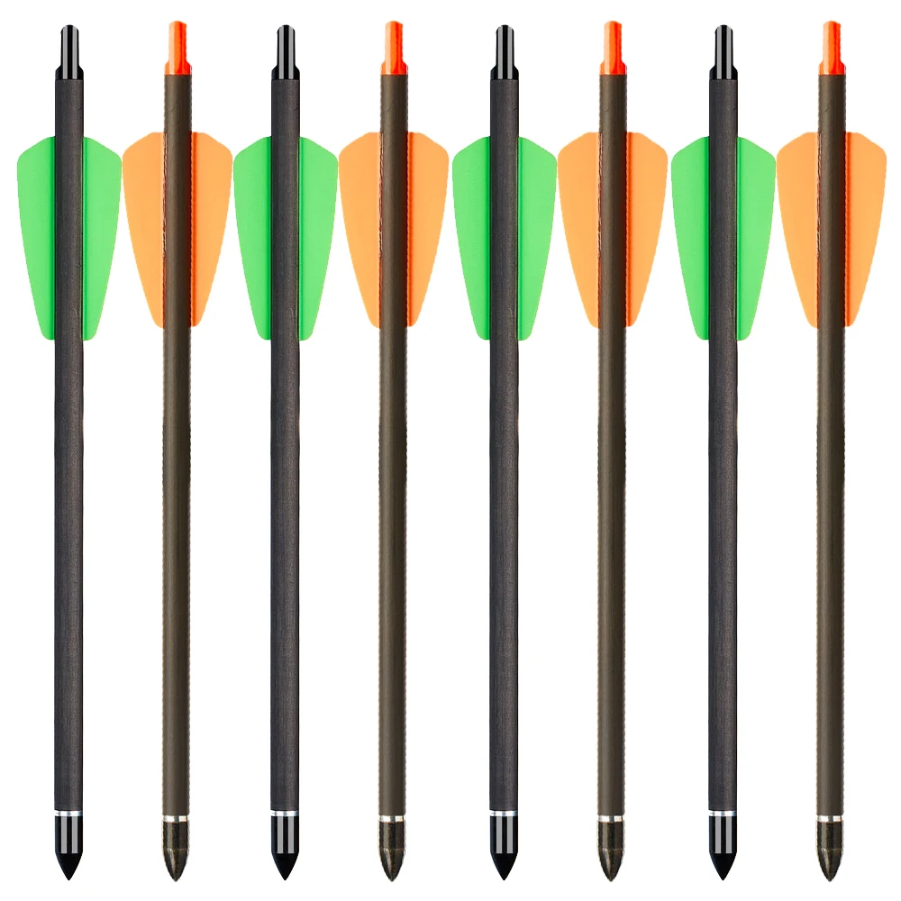 Flechas de carbono para ballesta con plumas y punta de repuesto - imagen 2