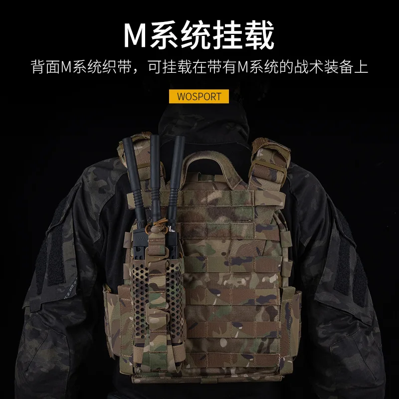 Bolsa para radio táctica camuflaje MOLLE de malla con hebilla - imagen 2