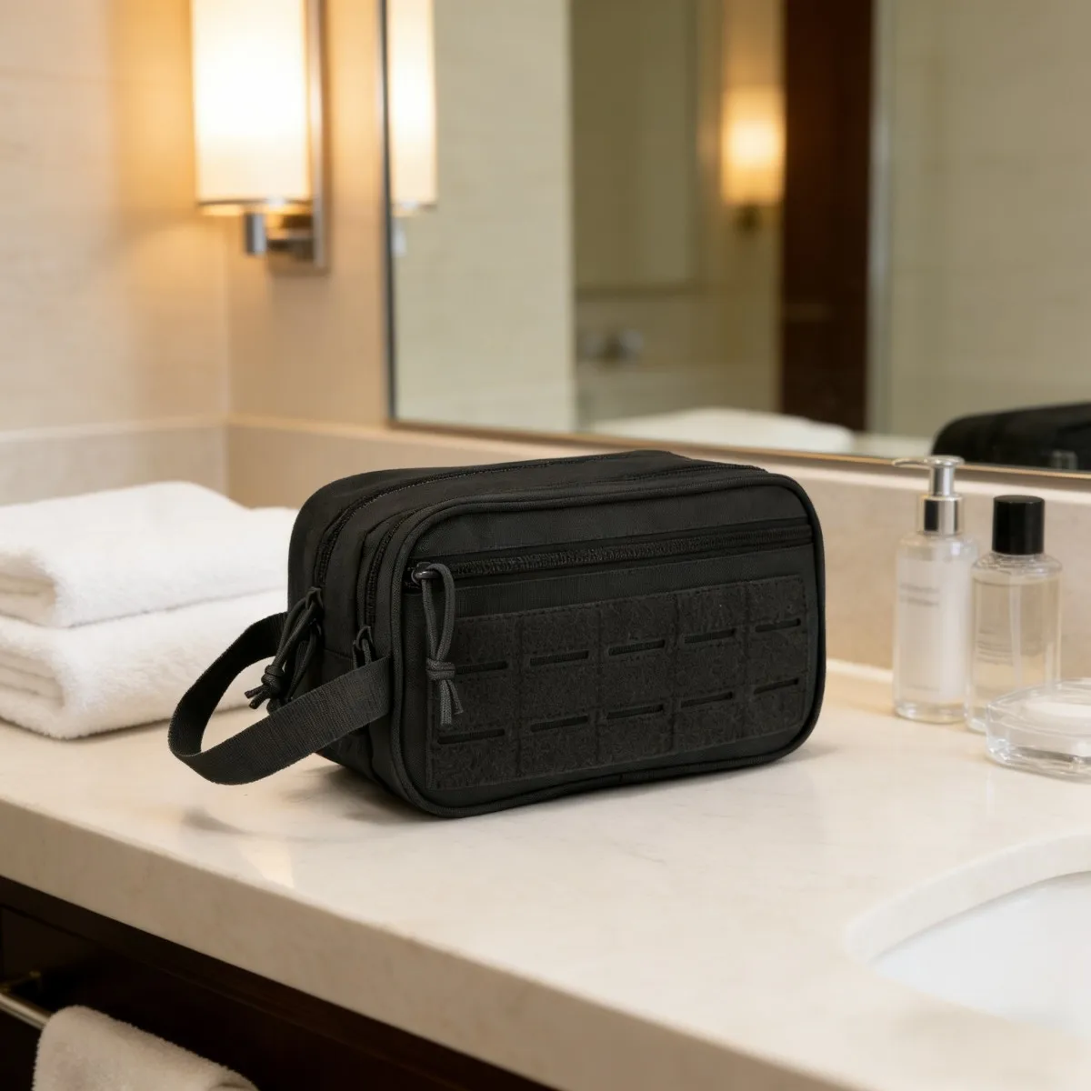 Bolsa de higiene táctica MOLLE colgante para aseo y viaje