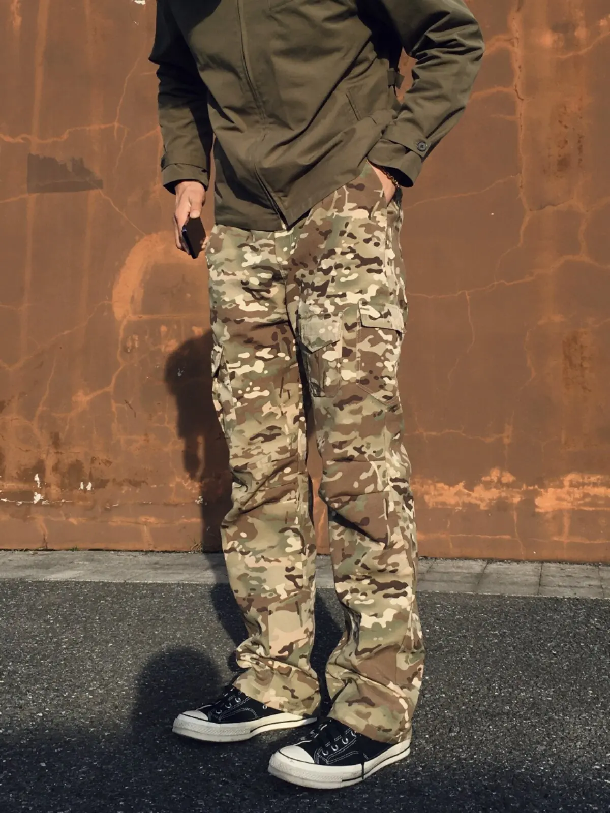 Pantalones tácticos camuflaje americano estilo retro pierna recta - imagen 5