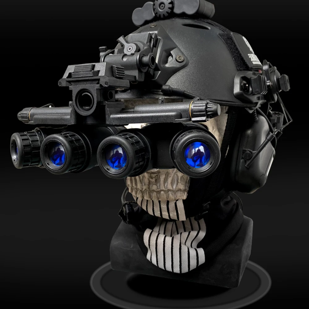 Casco táctico airsoft COD con máscara calavera fantasma NVG linterna - imagen 2