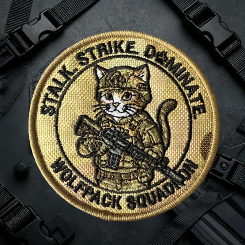 Cat Operator Parche táctico bordado con velcro para chaleco - imagen 2