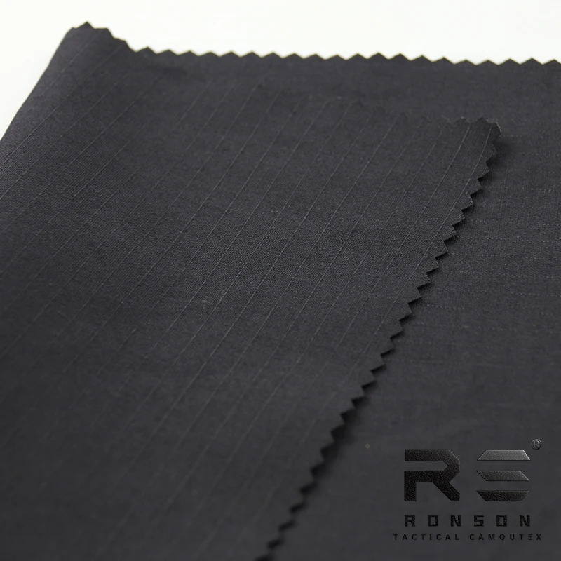 Tela táctica NYCO ripstop negro a cuadros para uniformes