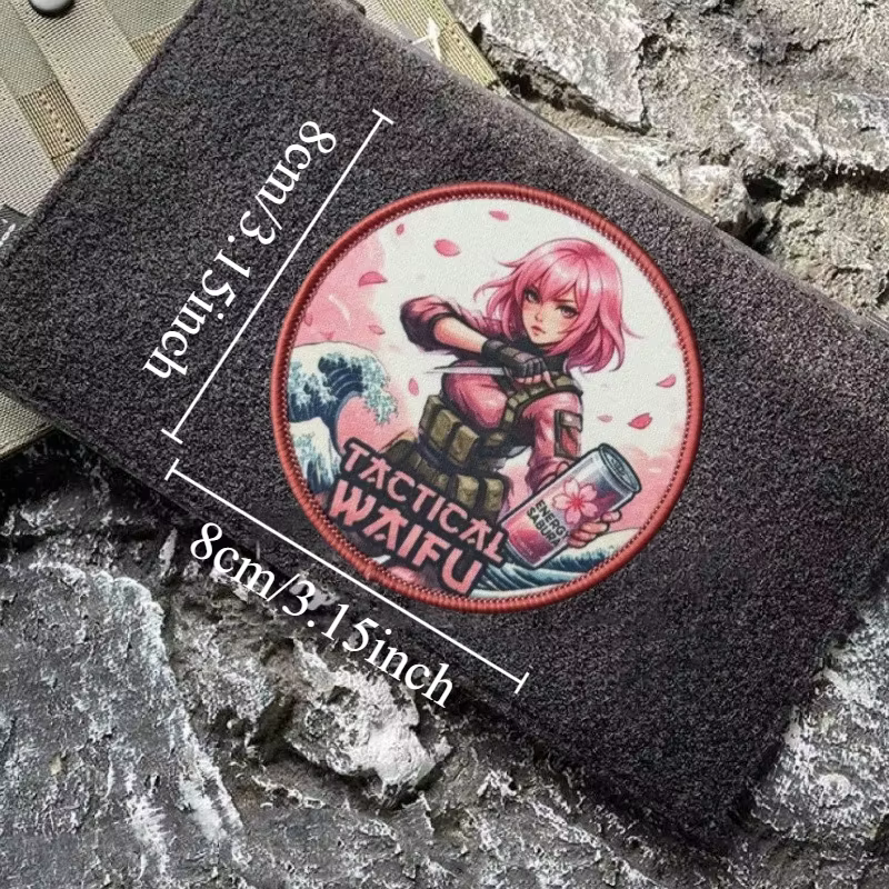 Parche táctico anime chica moral gancho y bucle para mochila - imagen 4
