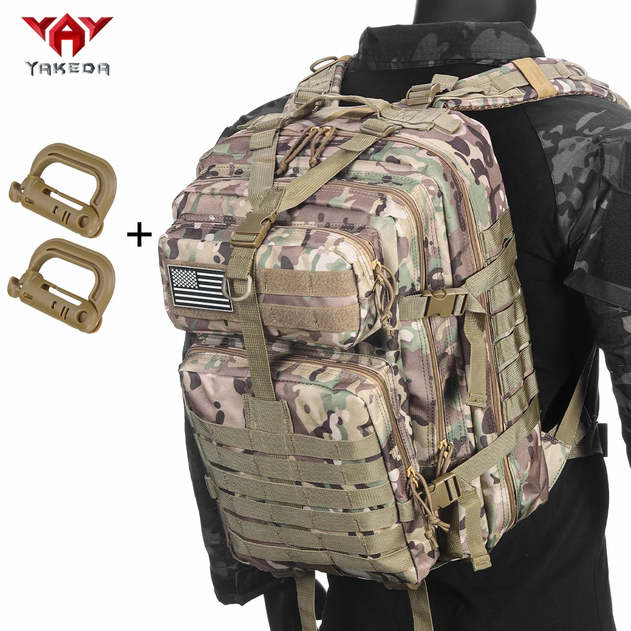 YAKEDA Mochila táctica con múltiples bolsillos para senderismo - imagen 2