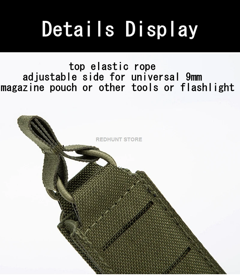Detalle del montaje y compatibilidad MOLLE