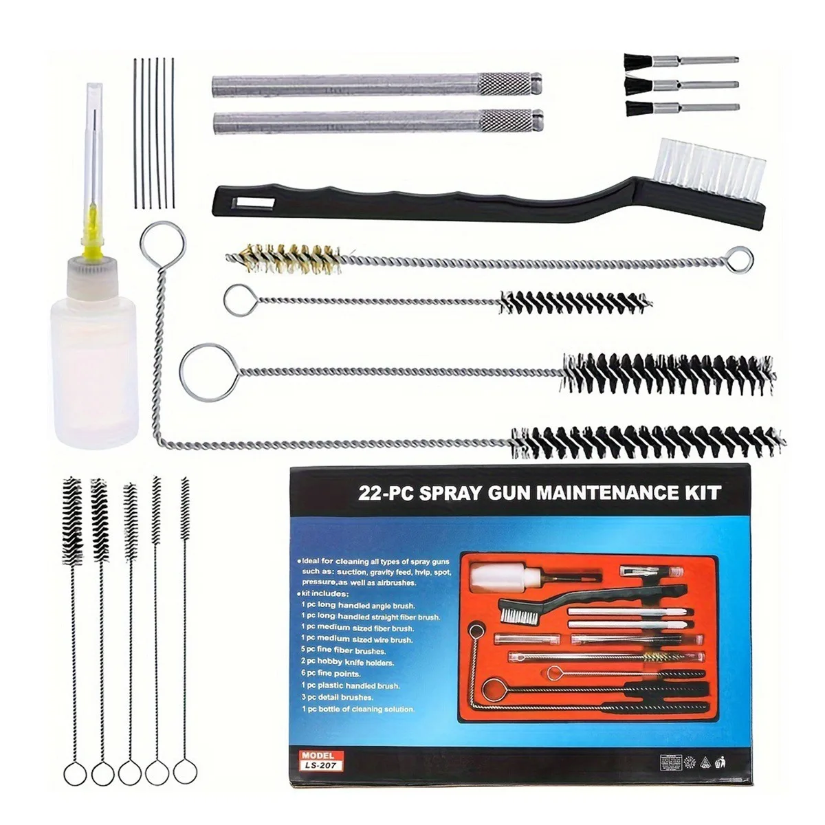 Kit de limpieza para aerógrafo y pistolas de pulverización, cepillos - imagen 4