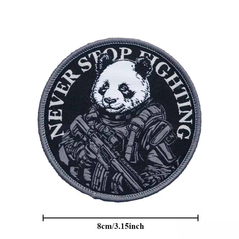 Parche táctico panda con velcro – insignia moral para mochila y ropa