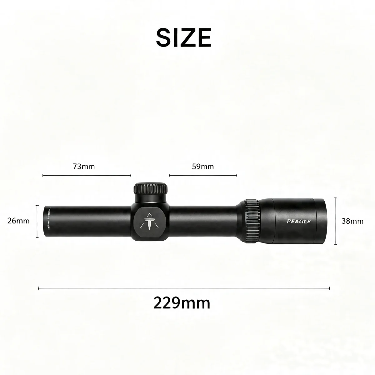 Visor telescópico táctico T-EAGLE 2.5X20 con retícula cruz