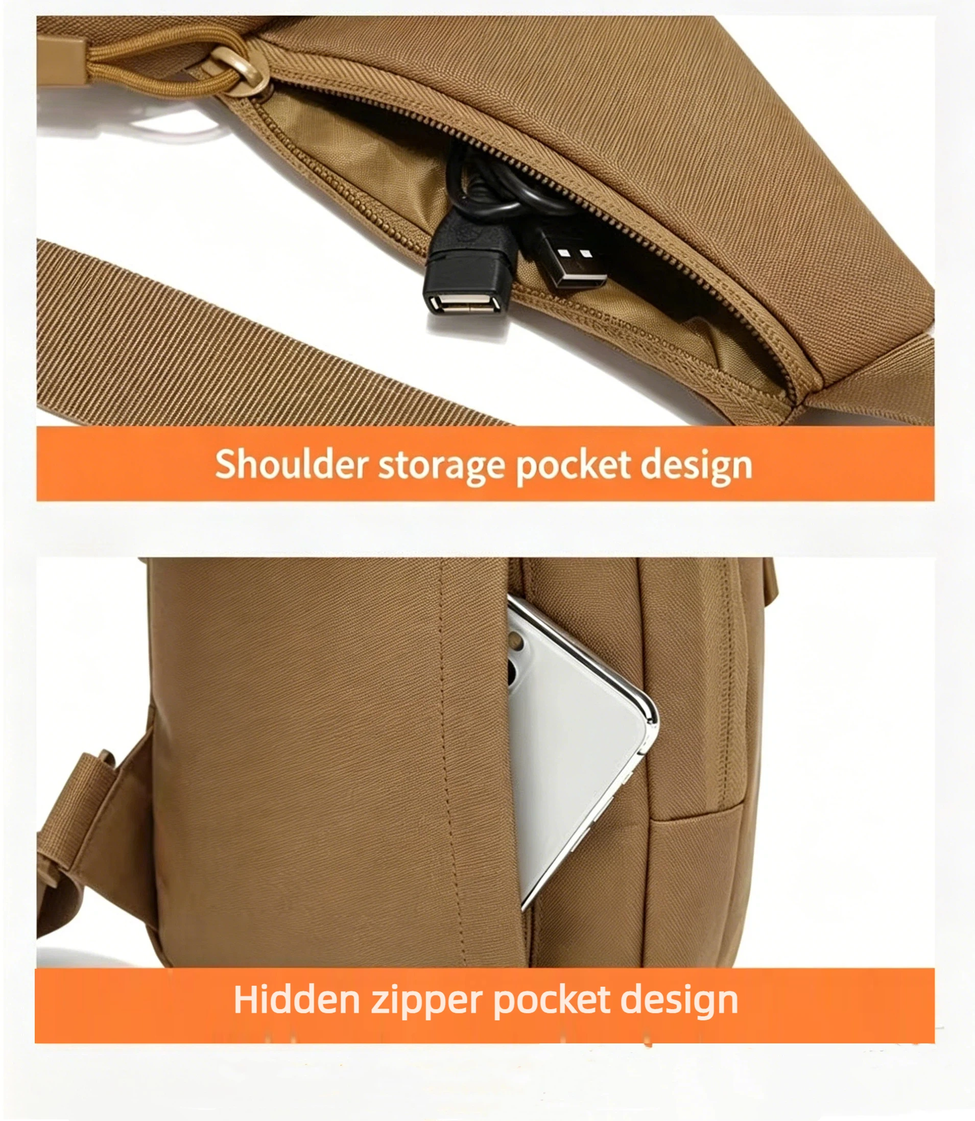 Bolso táctico bandolera EDC oculto para senderismo y caza - imagen 4