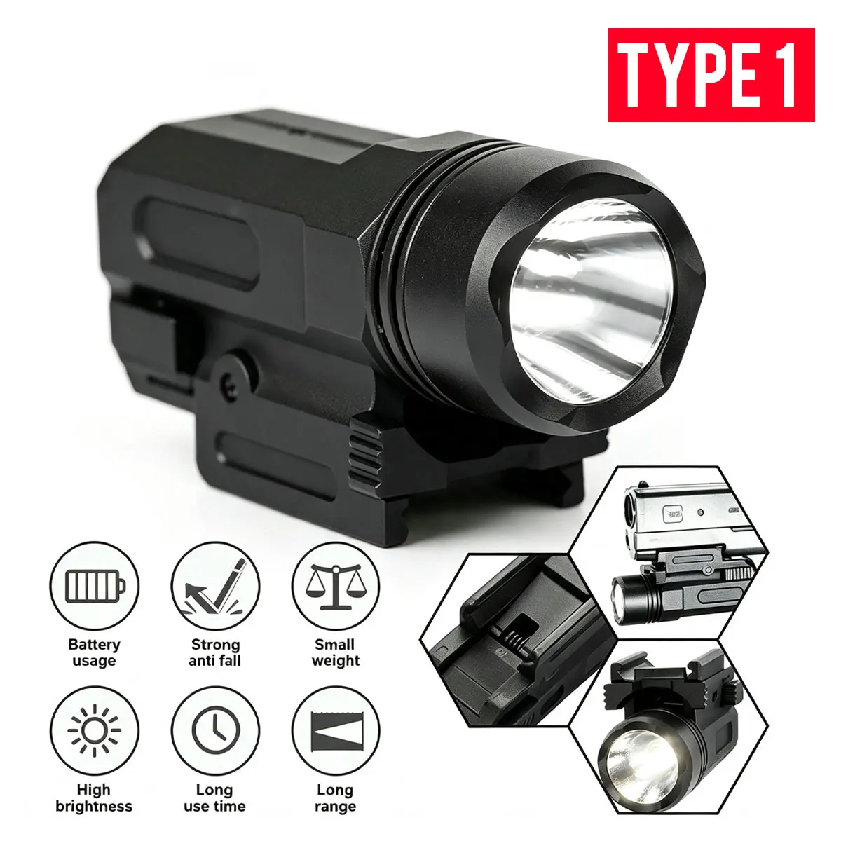 Linterna Táctica Surefire XC1 XC2 LED QD con Riel Picatinny - imagen 3