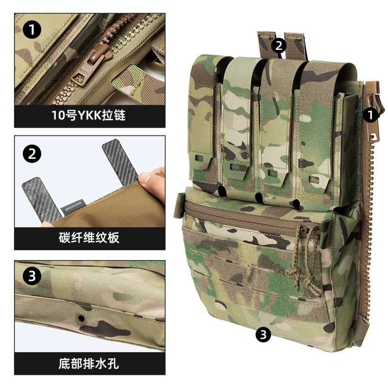 Accesorio chaleco táctico Airsoft con bolsas de cargadores y cremallera - imagen 5