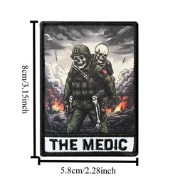 Parche táctico THE MEDIC calavera – cierre velcro y brazalete