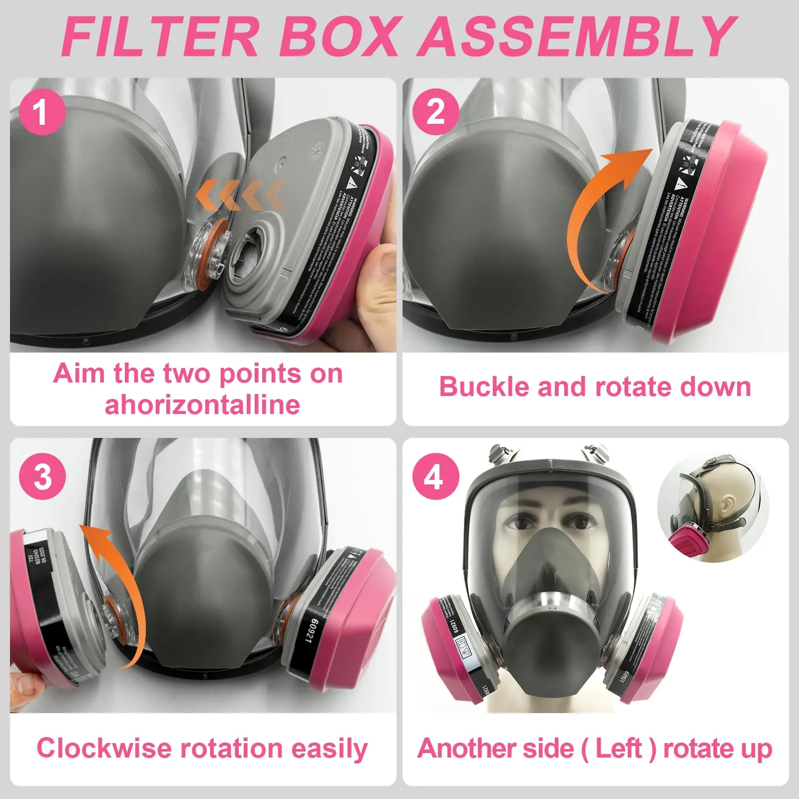 Máscara antigás antivaho con filtros de carbón activado para pintar - imagen 4